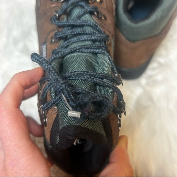 Merrell Gore-Tex Hiking Boots Brown Suede Green Waterproof Women 7.5 Air Cushion - Picture 7 of 8